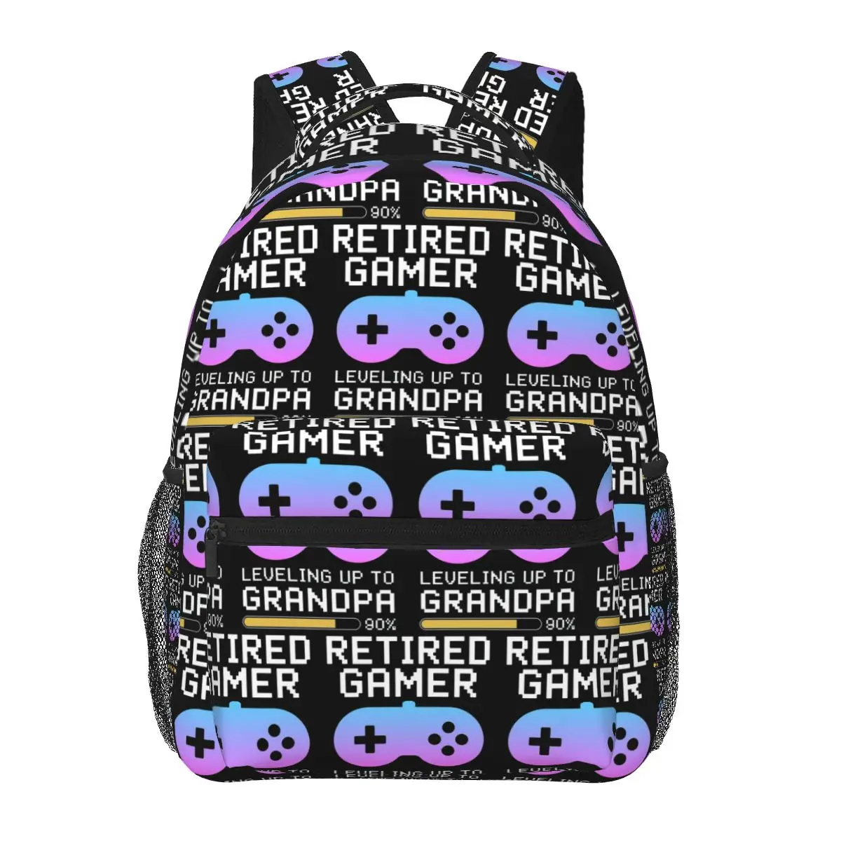 

Рюкзак Gamer Dad на пенсии - выравнивающий в дедушке Ретро игровой рюкзак Детская сумка для книг Школьная сумка Сумки на плечо для мужчин и женщин