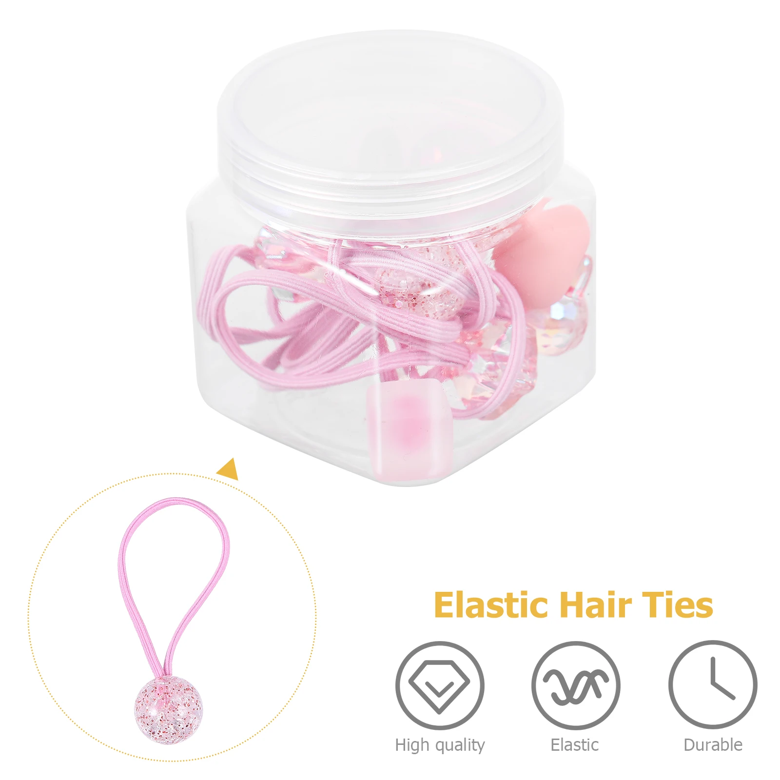 

10pcs Hair Ties Decorative Delicate Rings Accessories Kids Plastic Baby Girl Ponytail Holders Cartoon Everyday Birthday