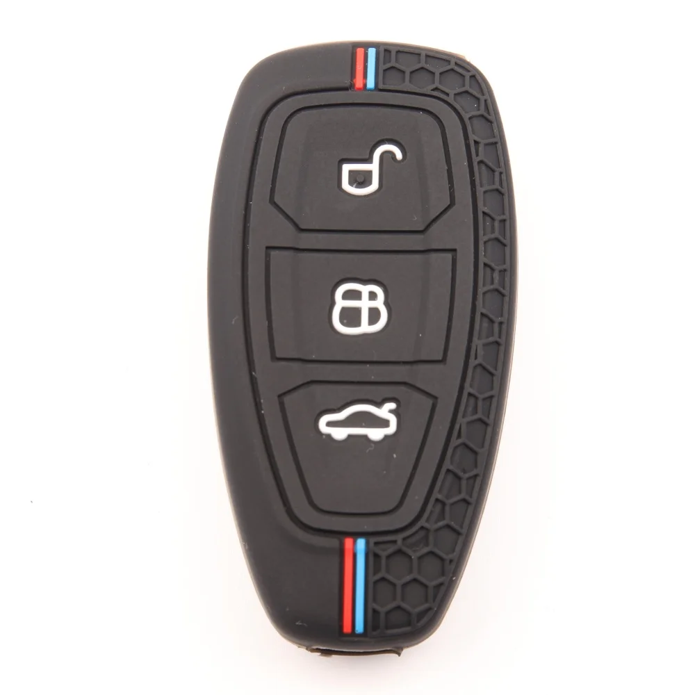 New Silicone Car Key Pack for Ford ST Line Fiesta Focus Mondeo Ecosport Kuga Puma Edge Escape Metallic Accessories