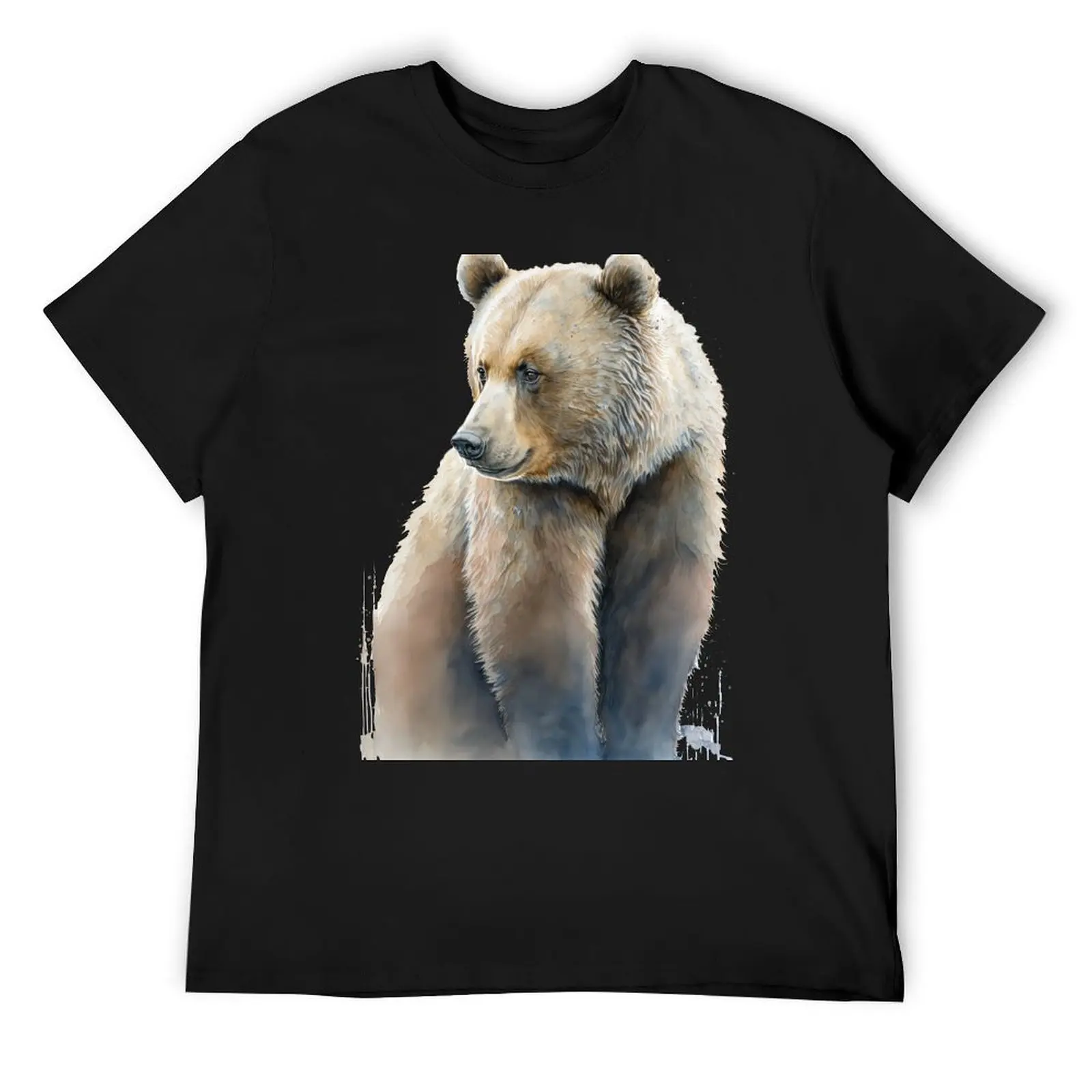 

Grizzly Bear Watercolor Painting T-Shirt custom shirt baggy shirts oversize t-shirts man fruit of the loom mens t shirts