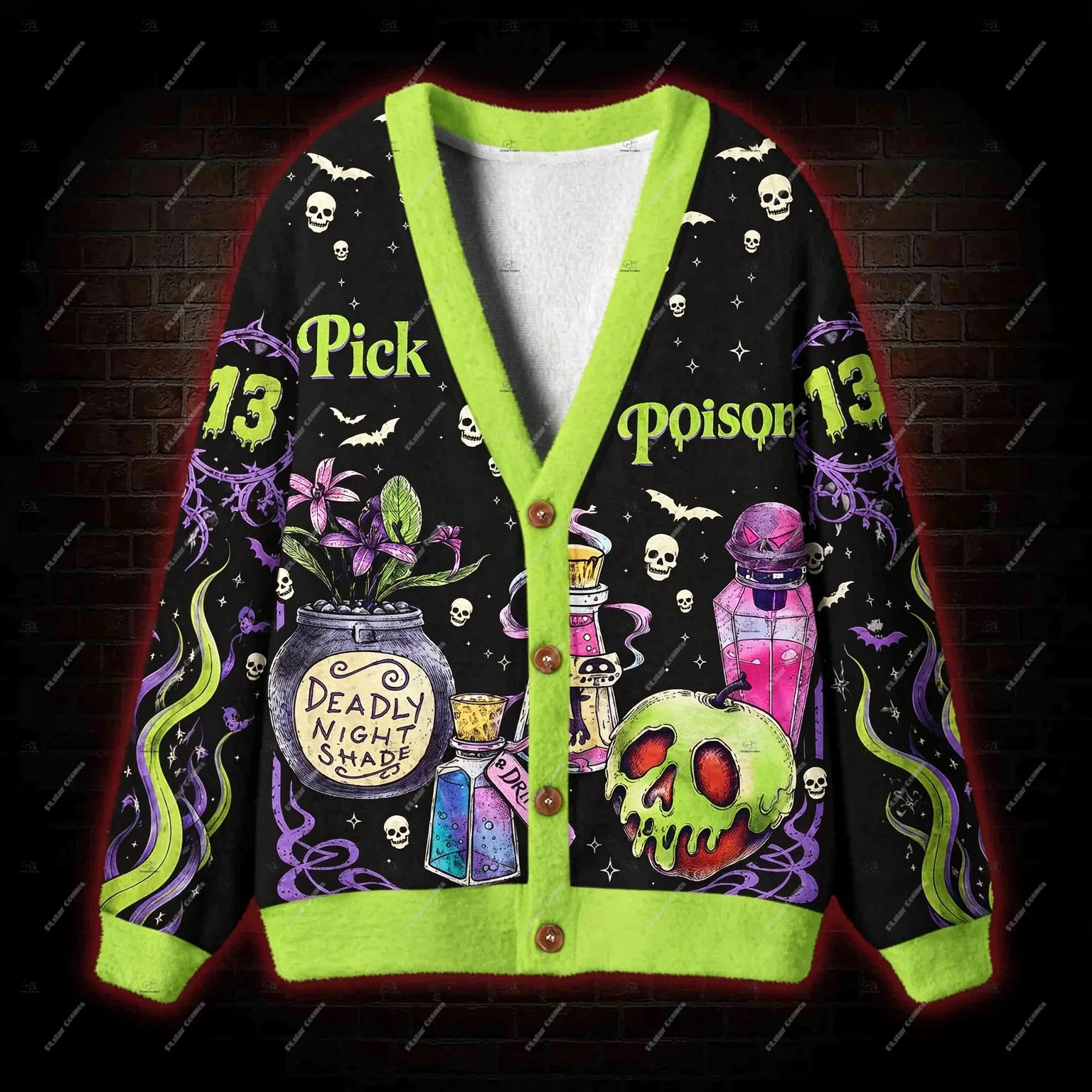 Christmas Halloween Witch Dark Style Outfit Vintage Cardigan Sweatshirt 3DPrint Harajuku Streetwear Casual Funny Long Sleeves Q2