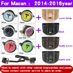 Stopwatch For Porsche Macan 95B 2014-2023 Decoration Clock watch Cover Sport  Center Electronic Meter Car Dashboard accessories
