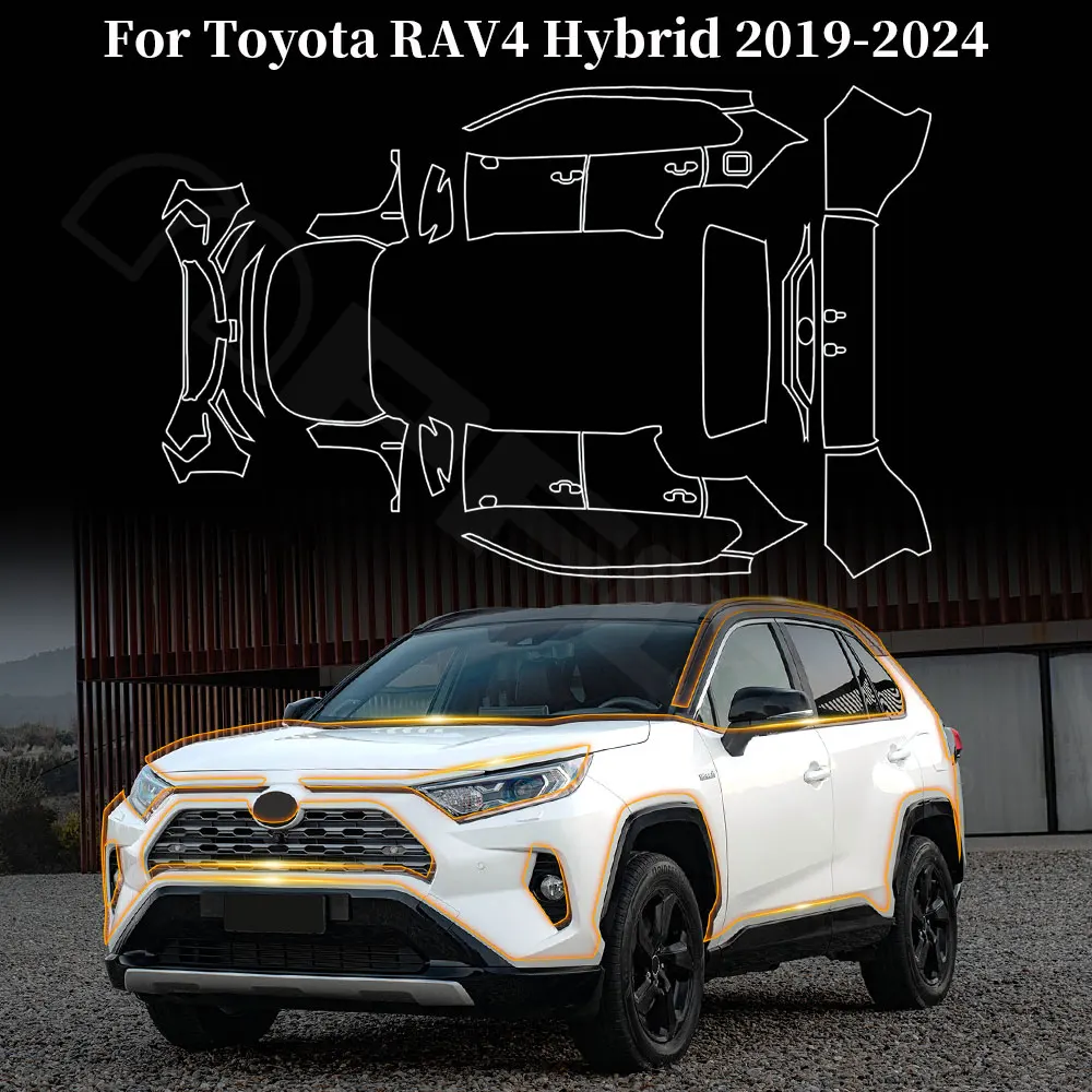 

PFCC Car Precut Paint Protection Clear Film PPF TPU for Toyota RAV4 Hybrid XA50 2019-2024 Accessories Kit Sticker Transparent
