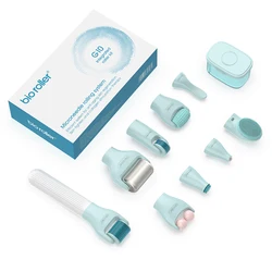 Yeni Bio silindir G10 Set 10 In 1 kiti için yüz göz masaj ve cilt gençleştirme Derma rulo MTS Microneedling terapi