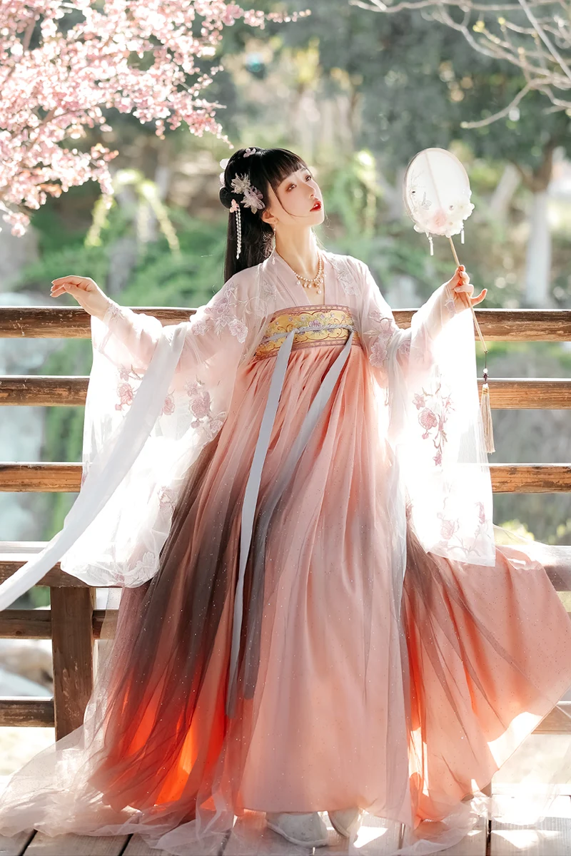 Chinese Dress Song Dynasty Hanfu Chest-length Skirt Elegant Fairy Wide-sleeved Hanfu Cosplay Summer 2022 Victorian Clothing