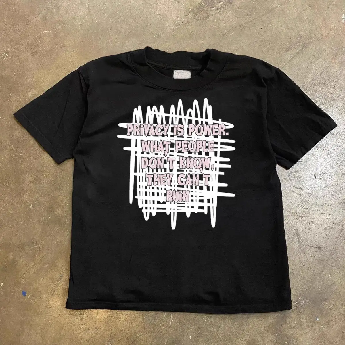 

Pur Coton 2025 Printemps Et Été Nouveau T-shirt Américain Rétro À Manches Courtes Pour Hommes Et Femmes, Impression Noire De Rue