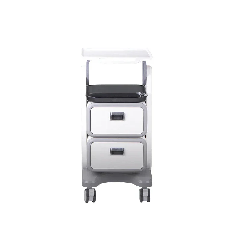 Professional Multi-functional Trolley Cart Medical Beauty Salons Equipment Rack Cart With Two Drawers