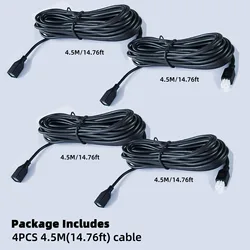 4 PCS Parking Sensors Extension Cable 2 Pin  Parktronic Cord for Car Reversing Parking Sensor Backup Radar Waterproof Extension