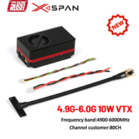 RUSHFPV 4.9G-6.0G 10W Video Transmitter VTX 80CH with Antenna for Long Range FPV Drone Accessories