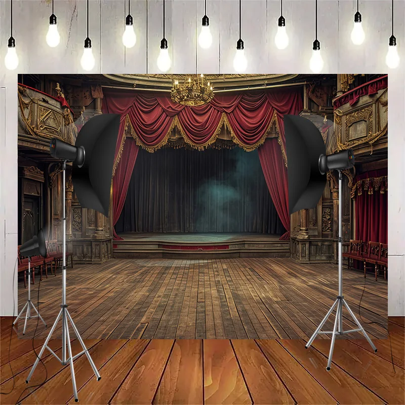 

Wedding Stage Anniversary Ceremony Red Light Photography Backdrops Props Middle-Age Palace Indoor Studio Background SWT-07