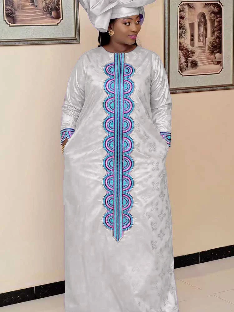 

Free Size Turkey Bazin Riche Dresses For African Ankara Women Wedding Daily Party Clothing Bazin Riche Dashiki Robe Oversize