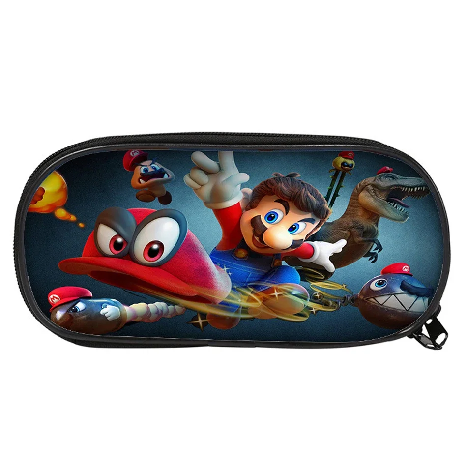 Super Mario Bros Pencil Case Kawaii Anime Figure Bag Stationery Back To School Pencil Pouch Student Supplies Kids Birthday Gifts