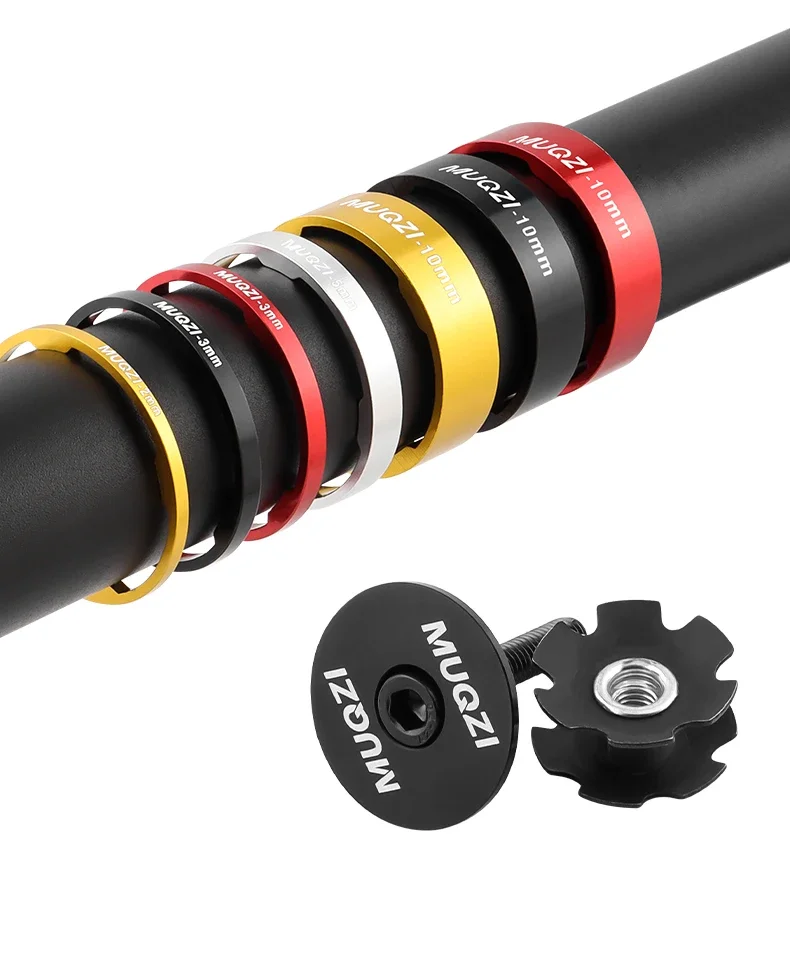 Headset-Abstandshalter-Kit 28,6mm Fahrradgabel-Unterlegscheibe mit Vorbau-Deckel MTB Rennrad Zubehör – Detail 3