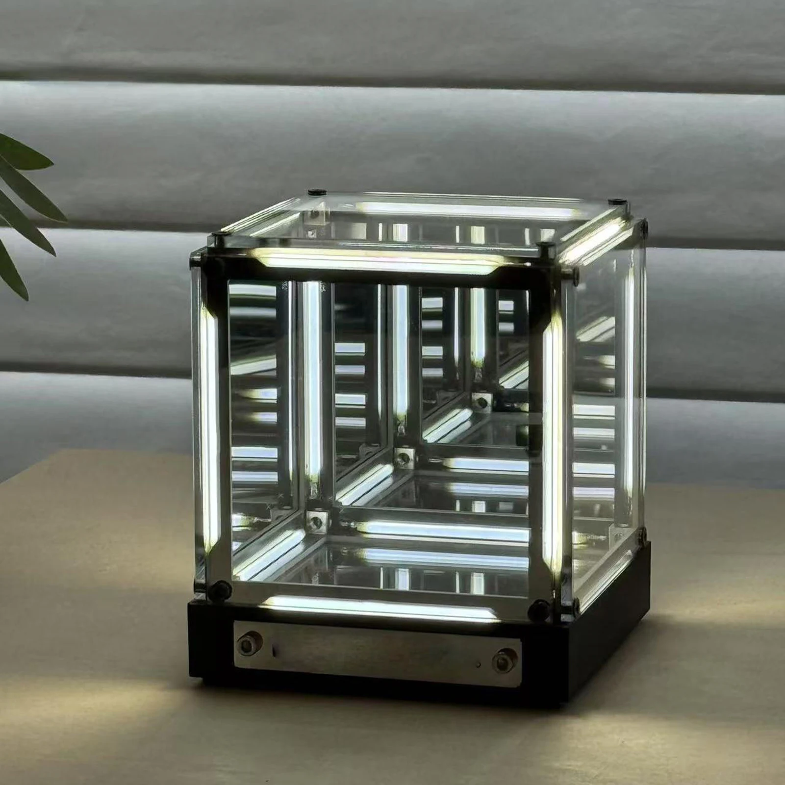 Light Mirror 4D Acrylic LED Touch Dimmable Rechargeable Mood Night Light Gaming Desk Futuristic Decor White