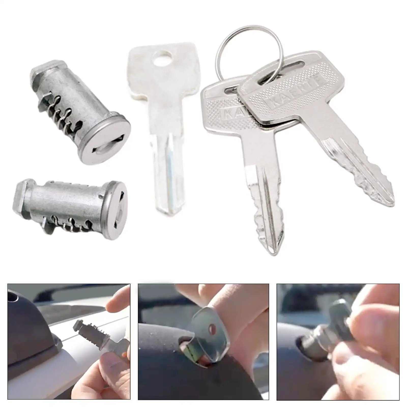 2 Pieces Lock Cylindes Easy to Install Roof Rack Cross Bars Lock Key Kit