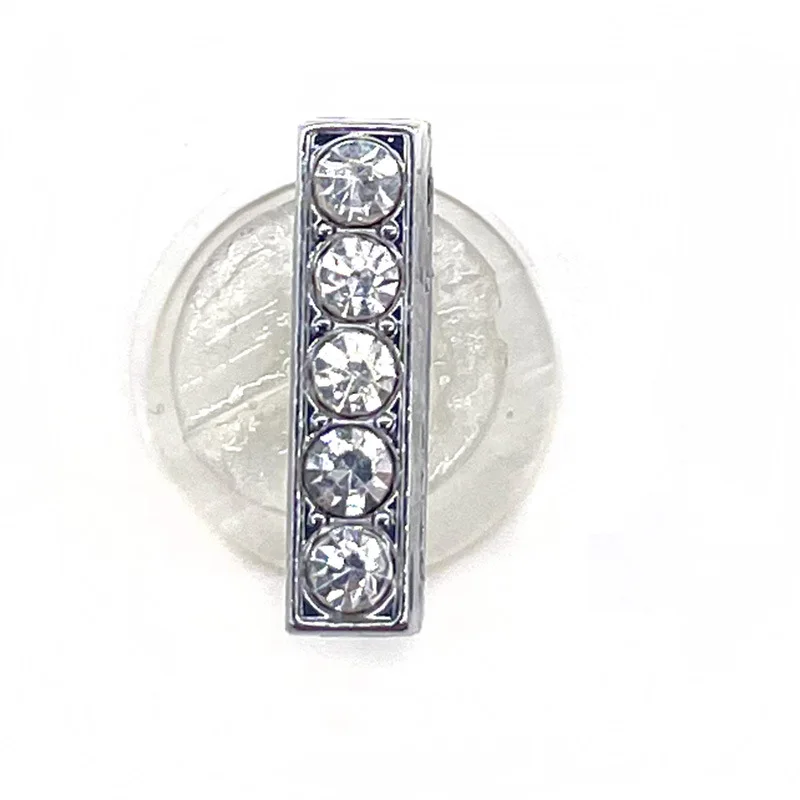Schuh Charms Glitter Strass Buchstabe Silber Kristall Alphabet DIY Legierung Schuh Dekorationen Schmuck Slider Armband Armbänder – Detail 18