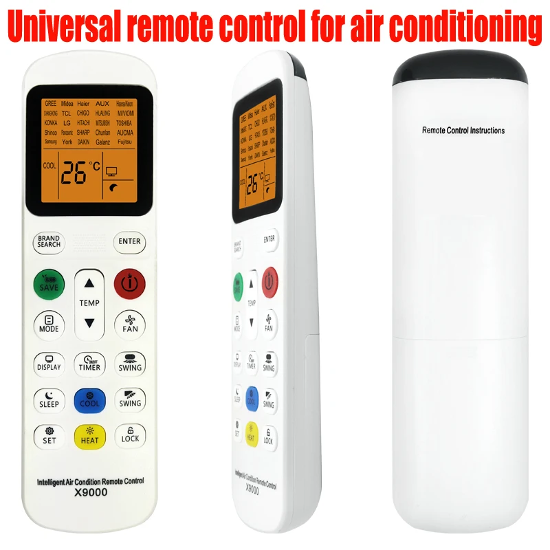 

New Backlit Universal Air Conditioning Remote Control with Simple Multifunctional Settings X9000 Strong Compatibility