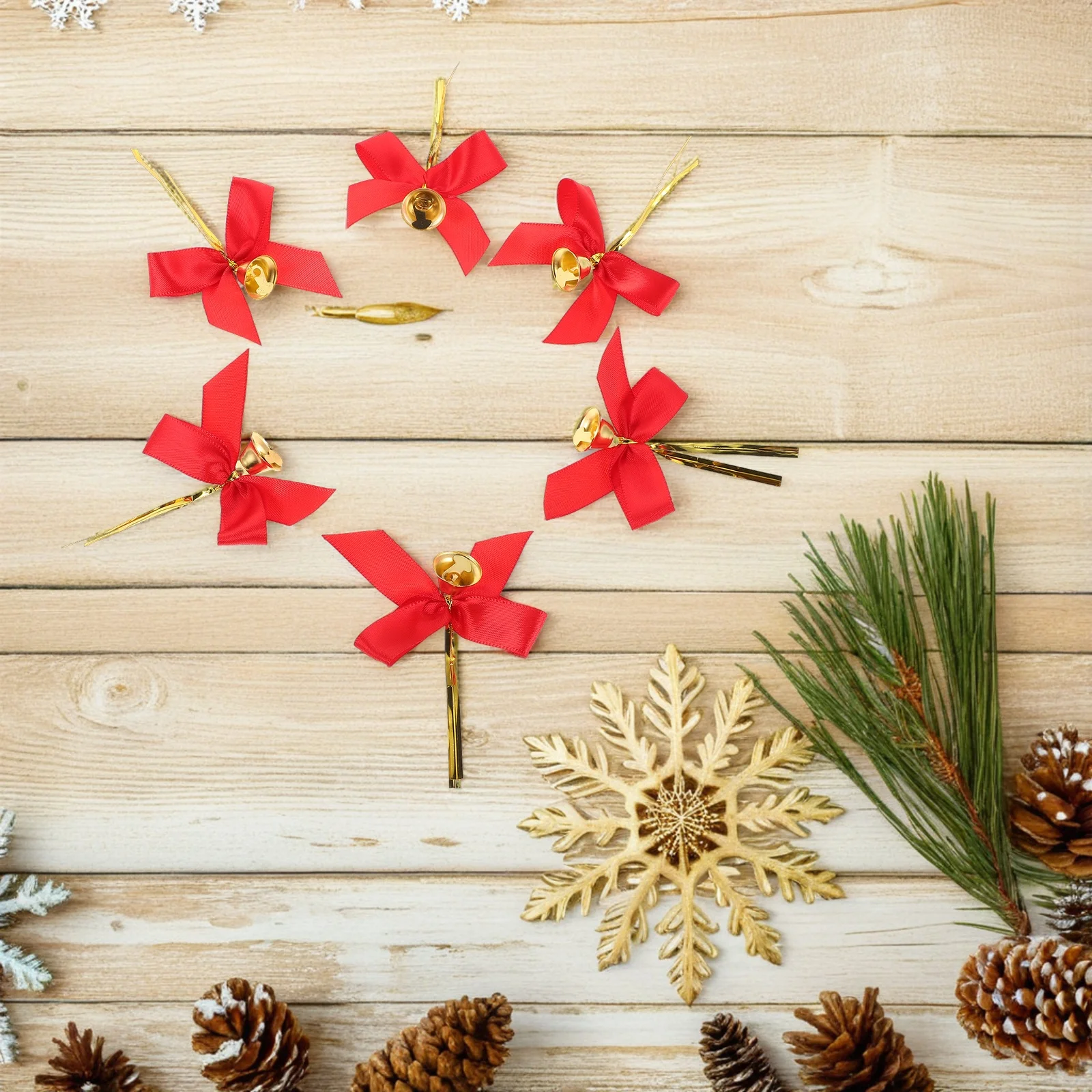 

12pcs Christmas Tree Ornaments Red Bow Decorations Bell Design Easy Hang Thanksgiving Weddings Birthdays Carnivals Home Office