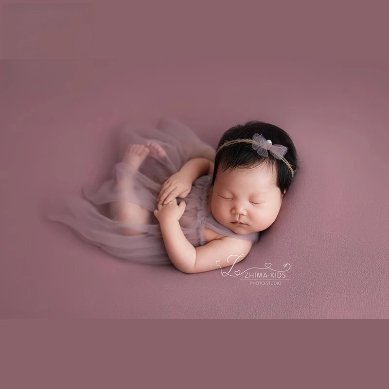 Baby Girls Forest Style Sleeveless Dress Tulle Skirt with Headband 2pcs Set Newborn Photography Props Studio Shooting Outfit