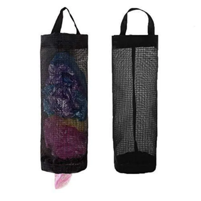 Trash Bag Storage Holder Plastic Bag Dispenser Hanging Storage Organizer Breathable Mesh for Kitchen Recycling Containers