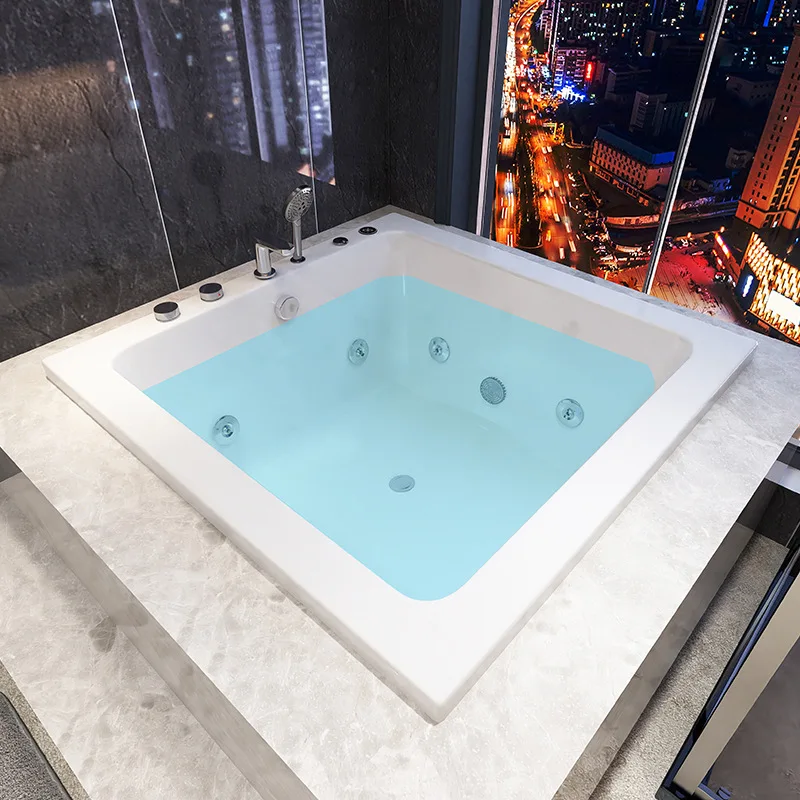 

Acrylic Bathtub Home Adult Square Recessed Bathtub Hotel