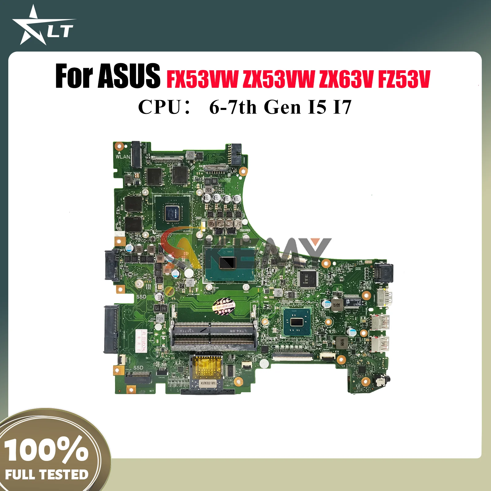 

GL553VD Laptop Motherboard For ASUS ROG ZX53VW FX53VW GL553V FZ53V GL553VD ZX63V ZX53V GL553VE Mainboard With I5 I7 CPU tests OK