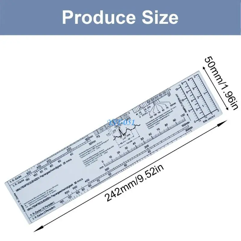 E15A Heart Rate Measuring Tool Caliper for Electrocardiogram Ruler Measuring Ruler
