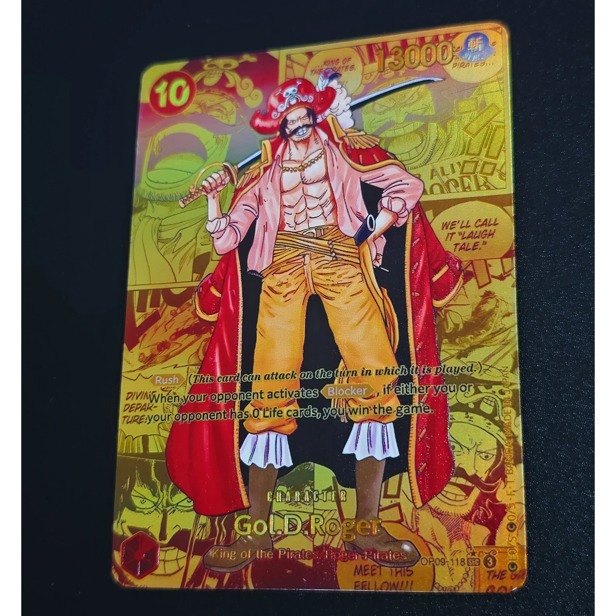 ONE PIECE Version anglaise Gol D Roger OPCG carte Flash en Relief rare bricolage auto-fait classique Anime Collection carte cadeau jouet