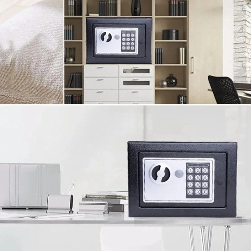 Coin Safe 17E Small All Steel Password Home Office Mini Safe Black Colors