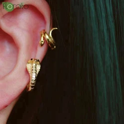 925 Sterling Silver Needle Vintage Snake Shape Gold Earring Hoop Fashion Animal Hoop Earrings for Women Luxury Jewelry High Gift