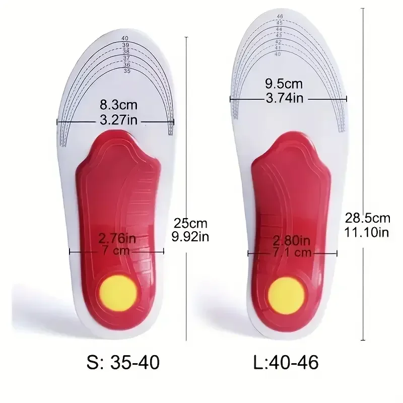 Flat Feet Arch Support Orthopedic Insole Shoe Inserts for Foot Pain Relief Heel Spur Plantar Fasciitis Over-pronation Correction