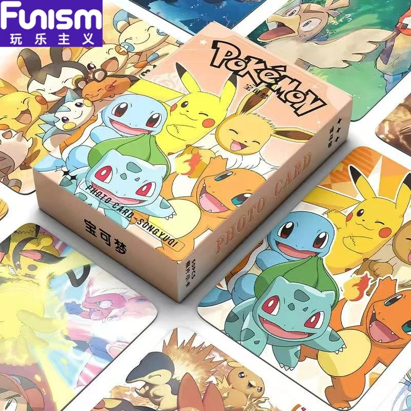 FUNISM 50-Pack Pikachu Anime Laser Card Game Funism Pokemon Laser Tag(The style will be updated.Please refer to the actual item)
