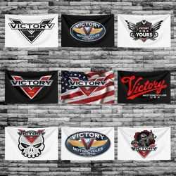 3x5 Ft Victorys Motorcycle Racing Flag Polyester Printed Cars Flags Banner Tapestry for Room Garage Decor
