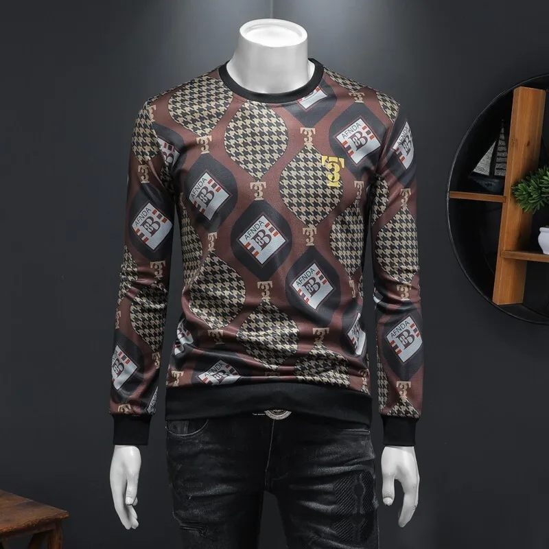 

Мужская модная толстовка с вышивкой, весна-осень, новинка, высококачественная мужская толстовка свободного кроя из смесового хлопка и полиэстера