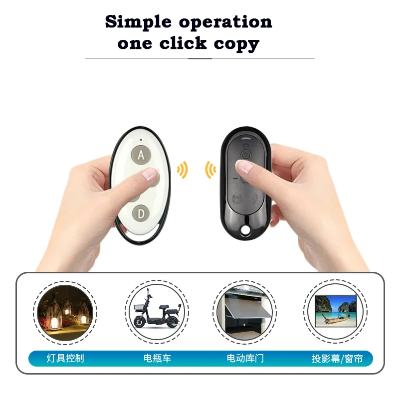 315/418/430/433mhz Door Remote Control 4 Keys Copy Garage Remote Control Cloning Electric Gate Remote Controller Duplicator Key