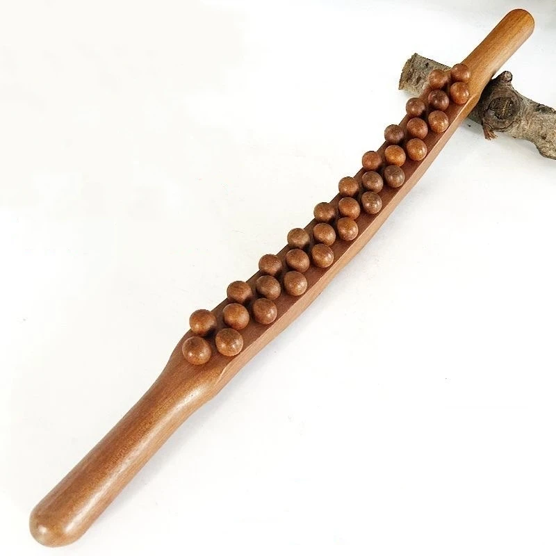 

Sandal Wood Massage Stick Solid Wood Rolling Bar Whole Body Meridian Dredging Abdominal Muscle Pushing Stick for Relaxation