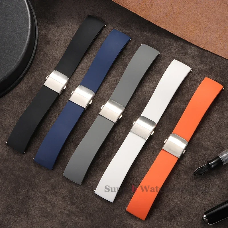 18/20/22/24 مللي متر حزام ساعة سيليكون ل Seiko الإفراج السريع سوار لهواوي GT لينة مطاط مقاوم للمياه الرياضة المعصم الفرقة