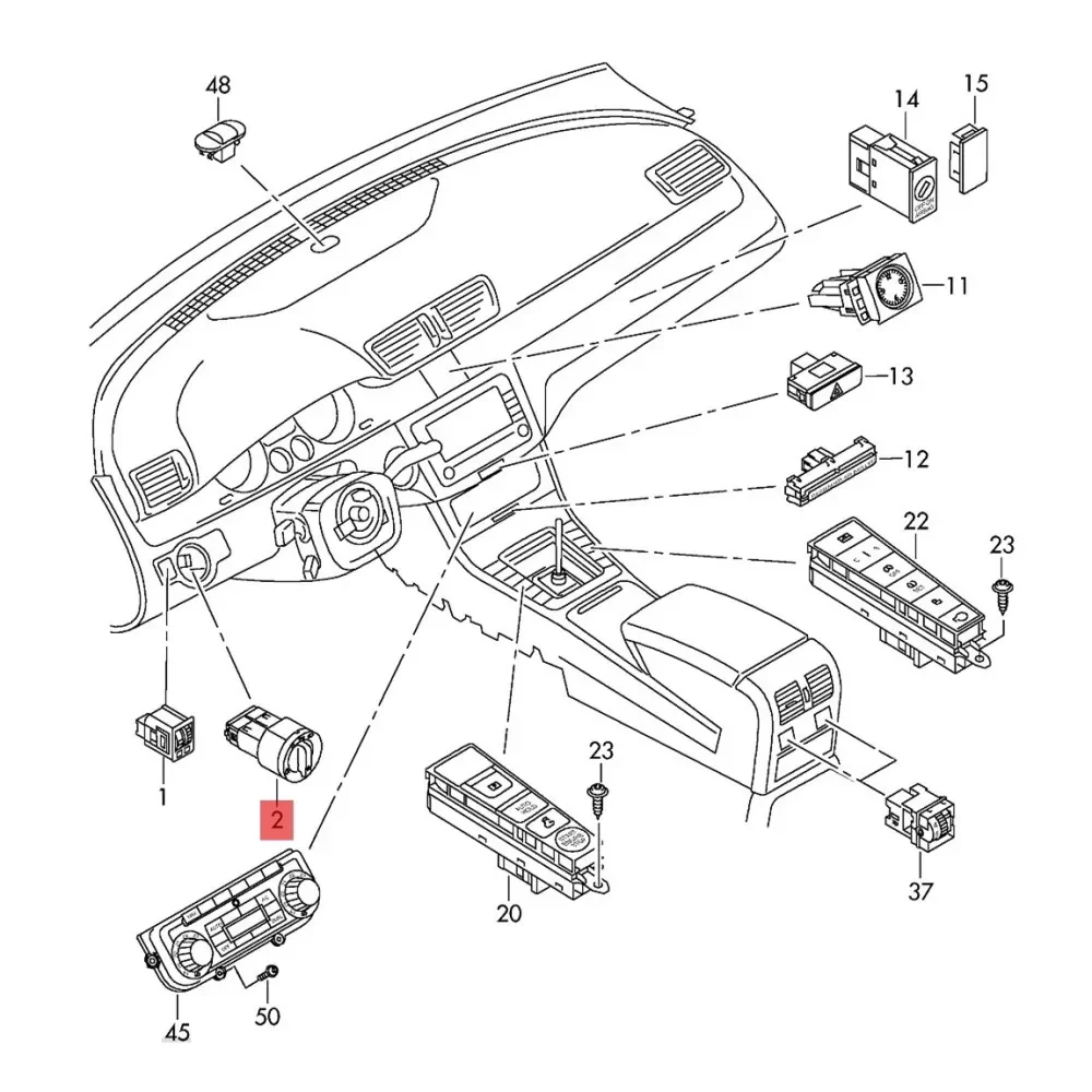 2set 5ND941431B Chrome Headlight Switch Controller for Golf Jetta MK5 MK6 Passat B6 B7 CC Touran Caddy Tiguan 5ND 941 431B