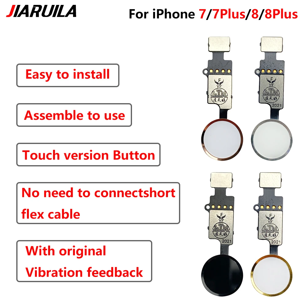 Home Button Flex Cable Return Function Work No Touch ID Fingerprint For IPhone 7 8 Plus With LCD Waterproof Adhesive And Tools