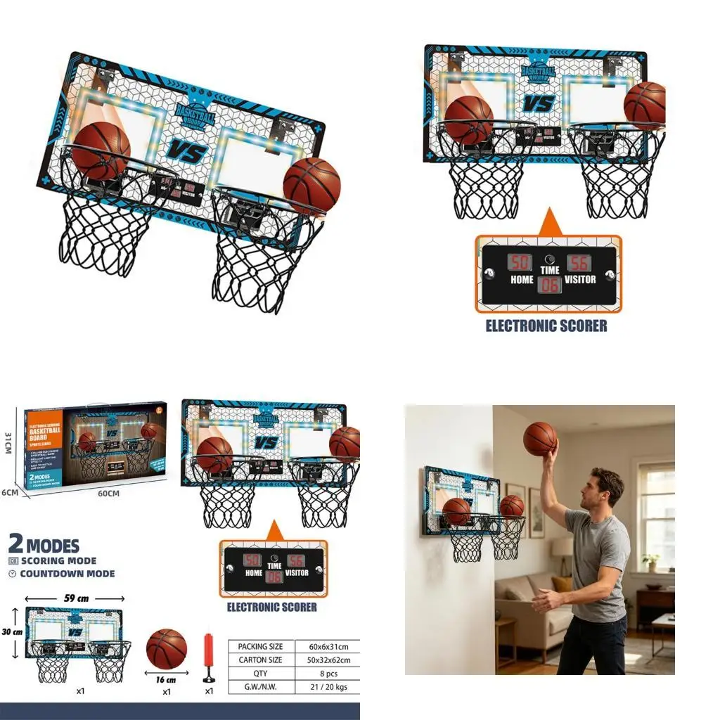 

Strong Acrylic Twin Basket Basketball Toy For Boys Girls Encouraging Movement And Skill Development K1YF