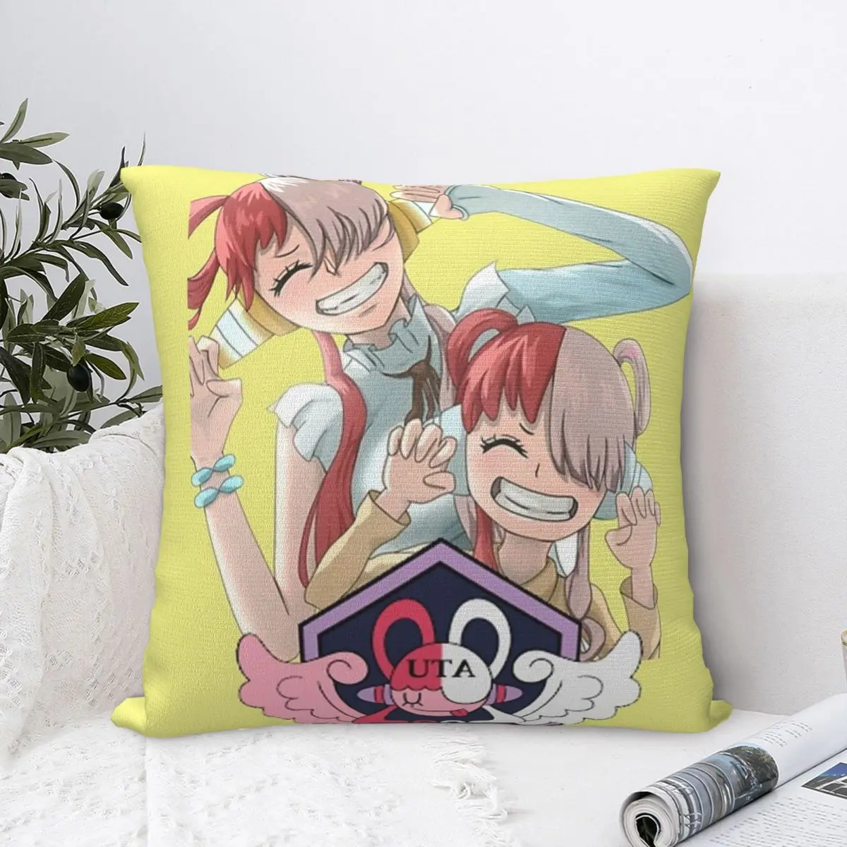 

Uta One Piece Square Pillowcase Polyester Pillow Cover Velvet Cushion Zip Decorative Comfort Throw Pillow For Home Car