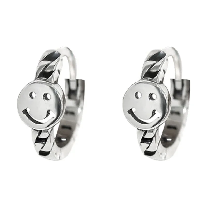 925 sterling silver retro Smile earrings new female niche design luxury premium earrings