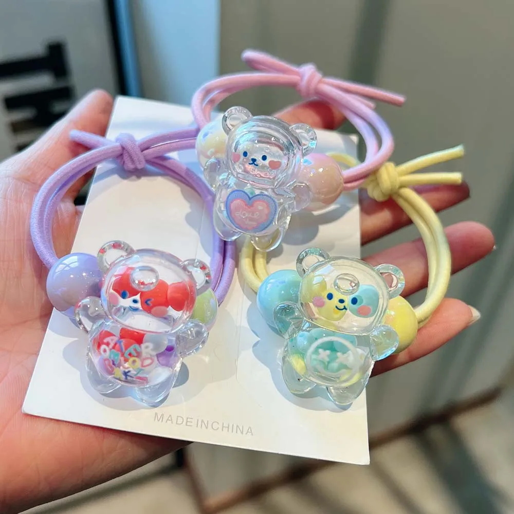 Children Fantasy Bear Family Hair Accessories Little Girl Animals Elastic Hair Bands Cute Girl Birthday Gift Hair Ring Headband