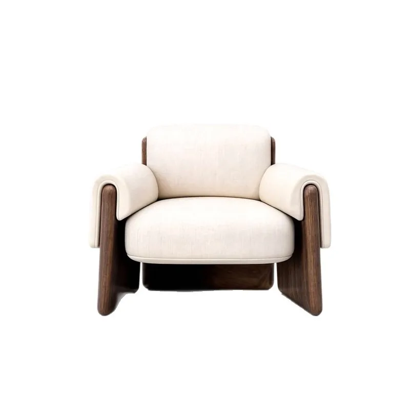 Modern new Chinese style negotiation meeting room VIP sofa reception coffee table combination single solid wood office sofa