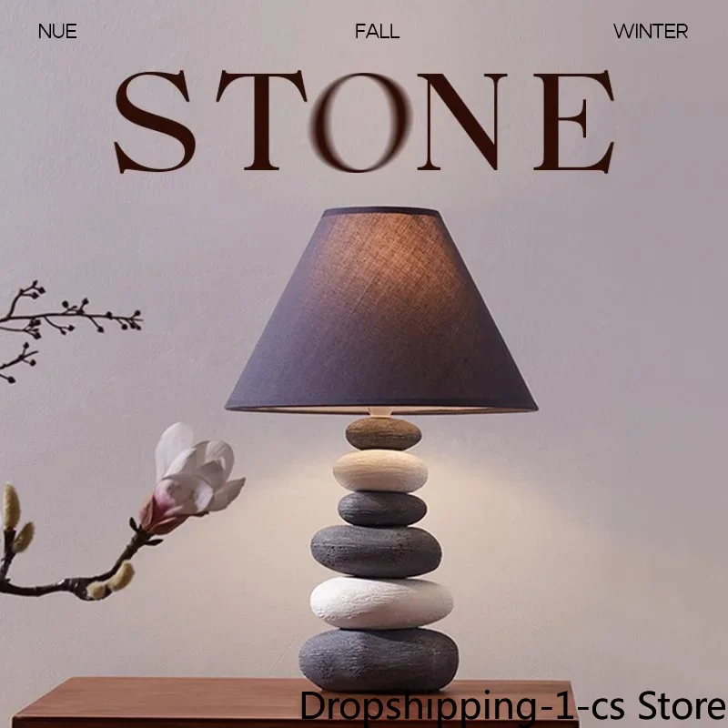 

LED Retro Nordic Wabi Sabi Style Bionic Stone Table lamp,For Living Room,Desk,Dining Room,Bedroom Art Decorative Desk Lamp.