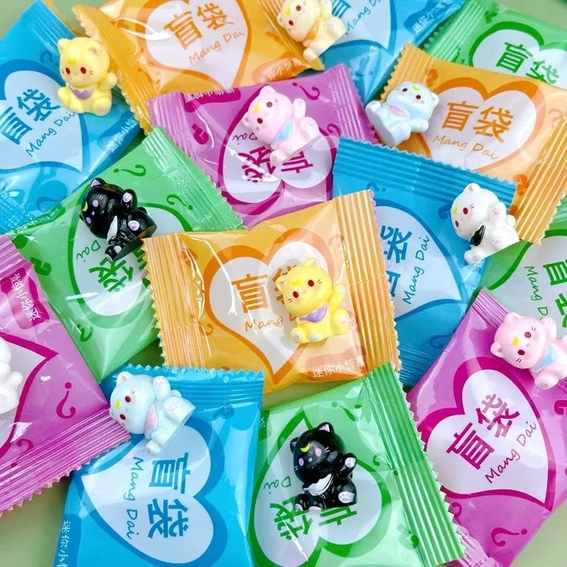5-40 Mini caja ciega de animales de simulación, juguetes para sorpresas, juego de marea, estatuas pequeñas, gatos falsos, bolsas ciegas para adivinar, regalo para niños
