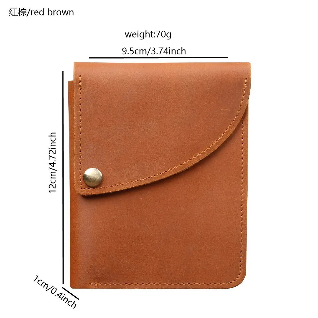 Spot Cash Retro Top-Grain Leather ID Card Holder with Layered Business Business Card Pouch and Multi-Card Slot Bank Card Case