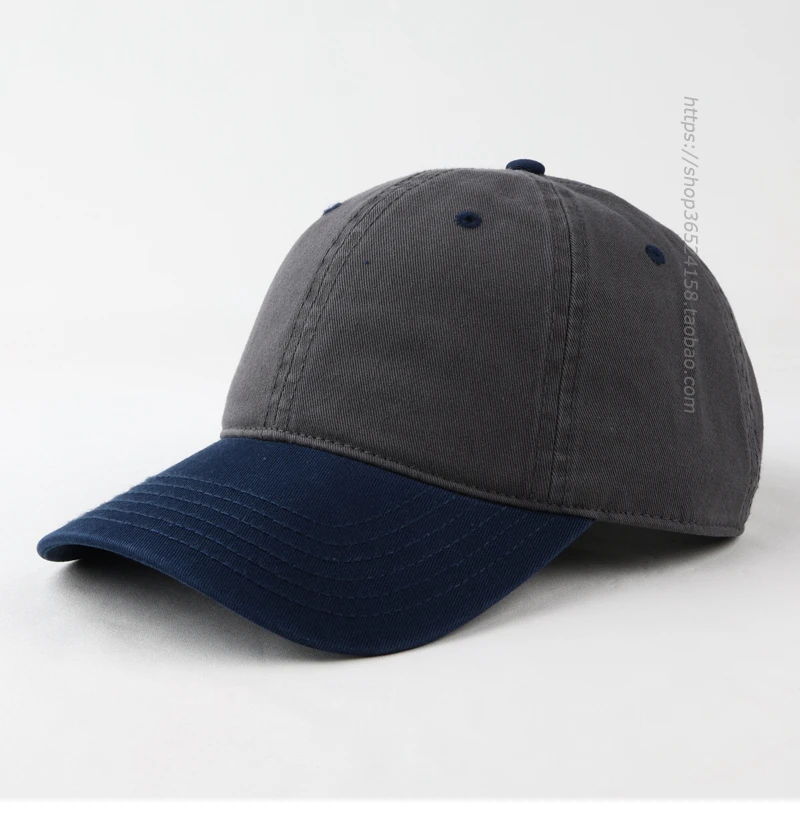 Color Contrast Patchwork Pure Cotton Washed Baseball Cap Couple All-Matching Peaked Cap