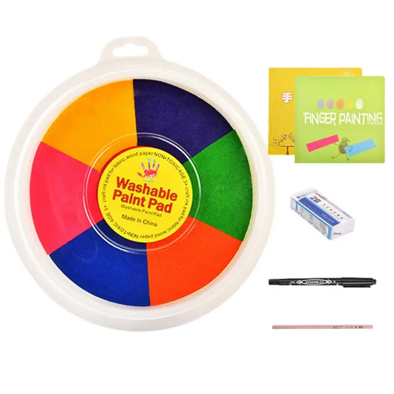 Kids Funny Finger Painting Kit Drawing Multi Color Washable Non Toxic Garden Scrapbooking Supplies for Painting  DIY Craft Toy