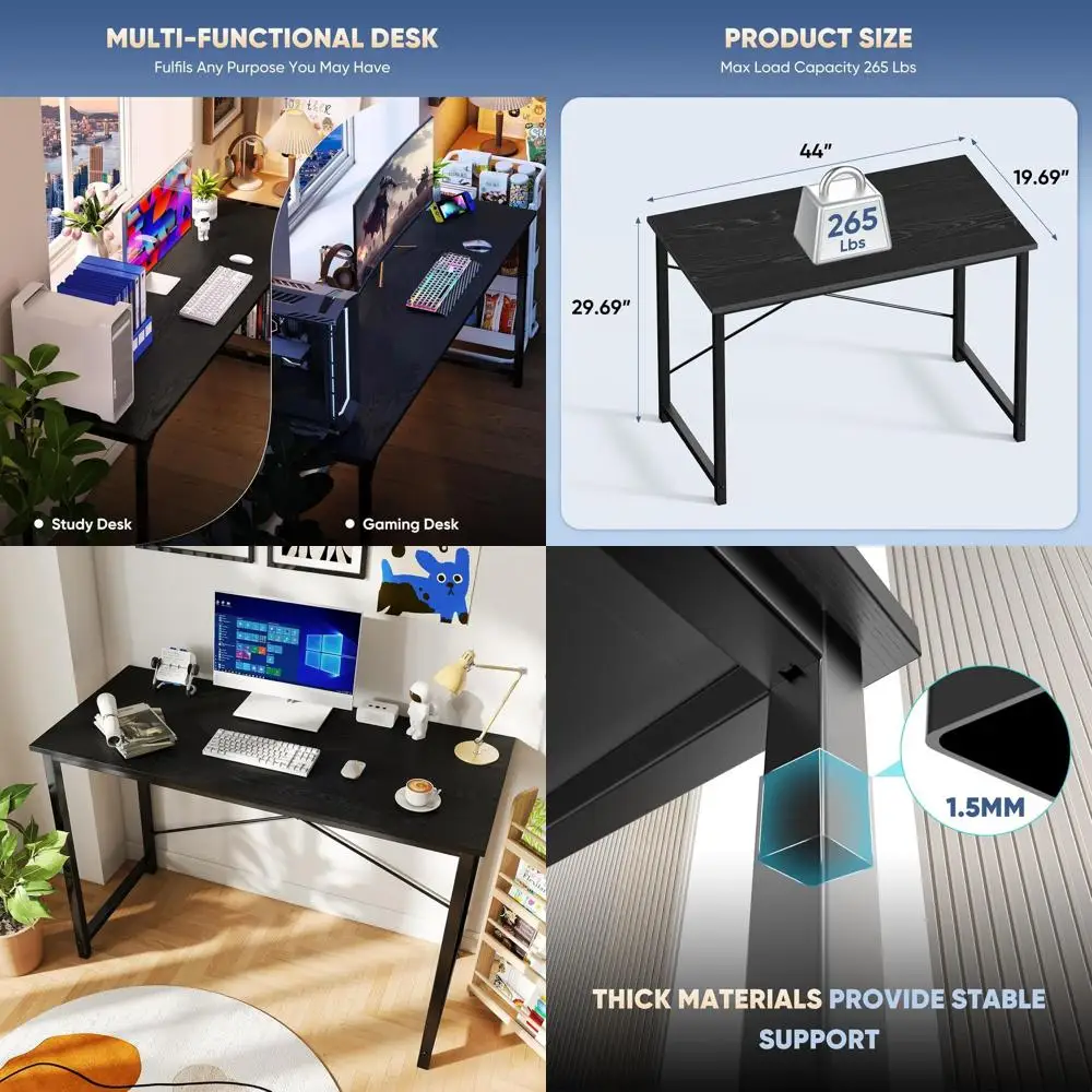 

Contemporary Black X-Frame Computer Desk for Home Office, Study, or Bedroom